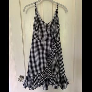 Gingham Ruffle Wrap Dress